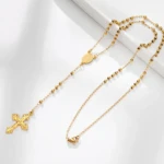 Chapelet couleur or acier inoxydable – Image 3