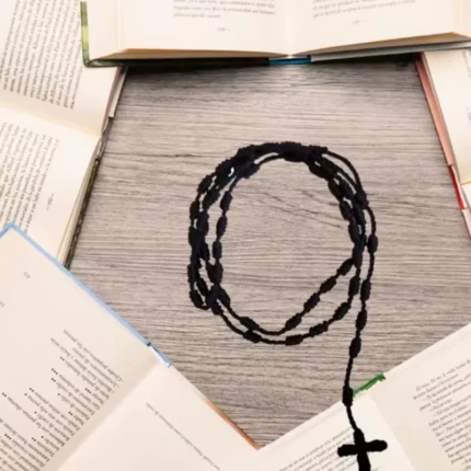 chapelet femme noire collier