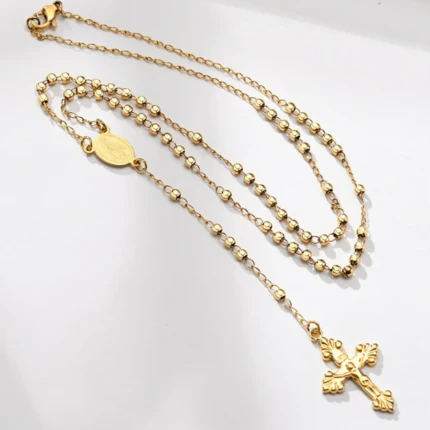 chapelet couleur or acier inoxydable