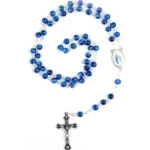 chapelet en perle bleu vert