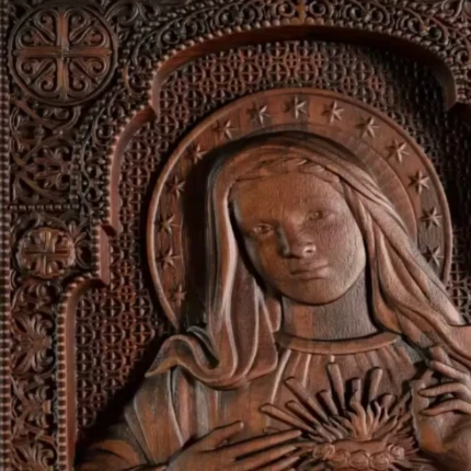 statue religieuse marie en bois