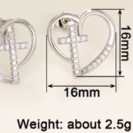 les dimensions des boucles doreille croix chrétienne