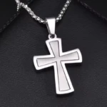 collier croix catholique homme