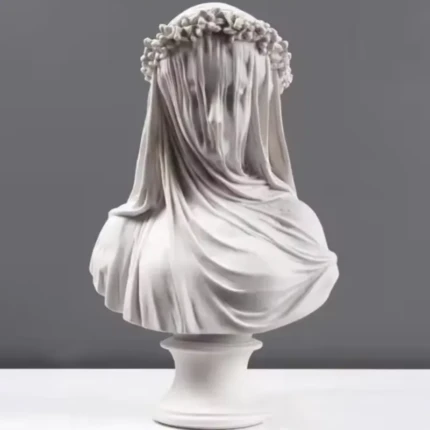 statue religieuse femme tete voilee