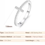 les dimensions de la bague croix chrétienne femme sur le doigt