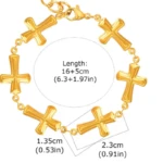 les dimensions du bracelet avec croix catholique