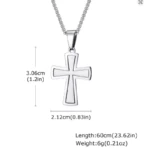 les dimensions du collier croix catholique homme