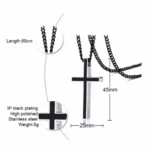 les dimensions de la croix catholique noir et blanc