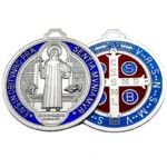 icone religieuse bleu vue devant et derrière