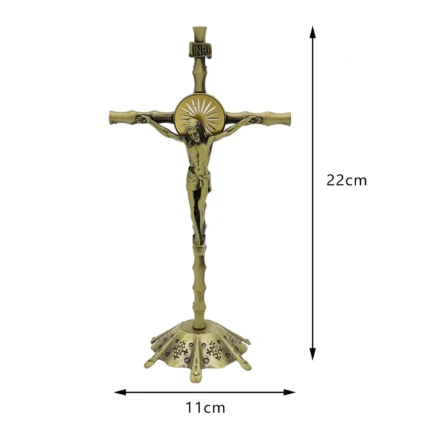 les dimensions du crucifix murale bronze