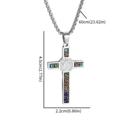 les dimensions de la pendentif croix de saint benoit