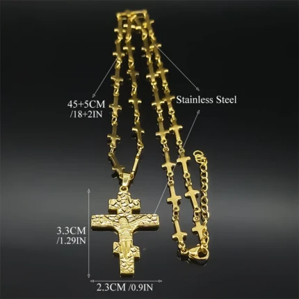 dimensions pendentif croix orthodoxe or