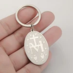 Medaille miraculeuse sainte mere argent vue derrière