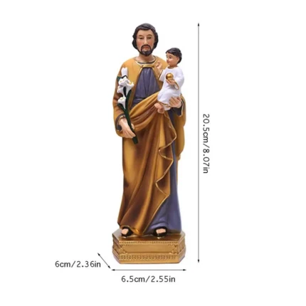 les dimensions de la Statue religieuse avec enfant