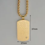les dimensions du collier pendentif verset de la Bible