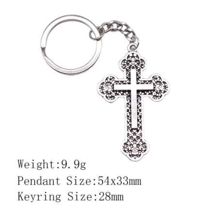 les dimensions du porte clé croix