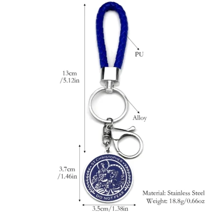 les diemnsions du porte-clés Saint Christopher