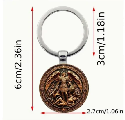 les dimensions du porte-clés Saint Michael's Angel