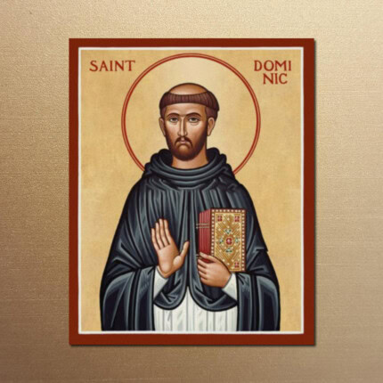 Icône de Saint Dominique, saint patron de la prière et de la foi catholique.